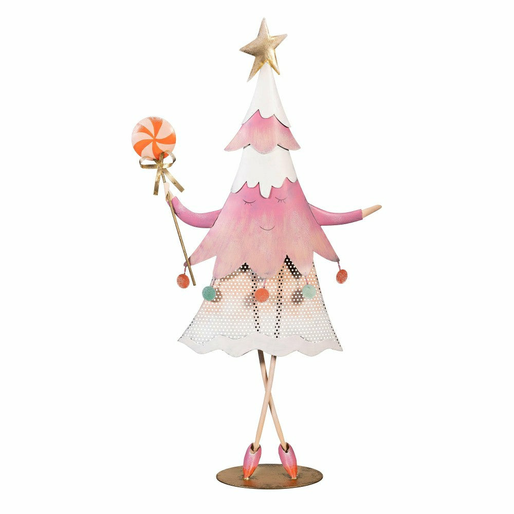 Plow & Hearth Pink Tree Metal Garden Statue, 28"H