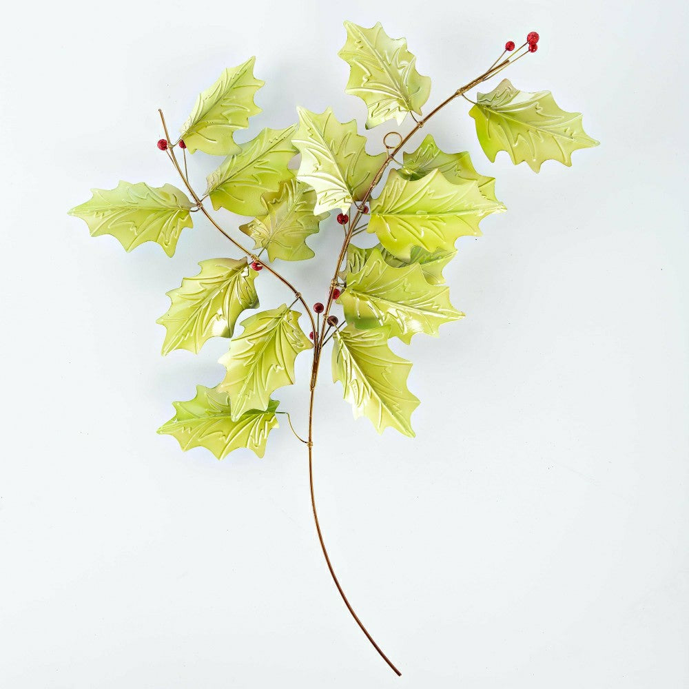 Plow & Hearth Metal and Capiz Holly Leaf Wall Decor
