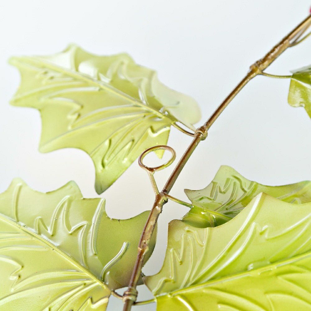 Plow & Hearth Metal and Capiz Holly Leaf Wall Decor