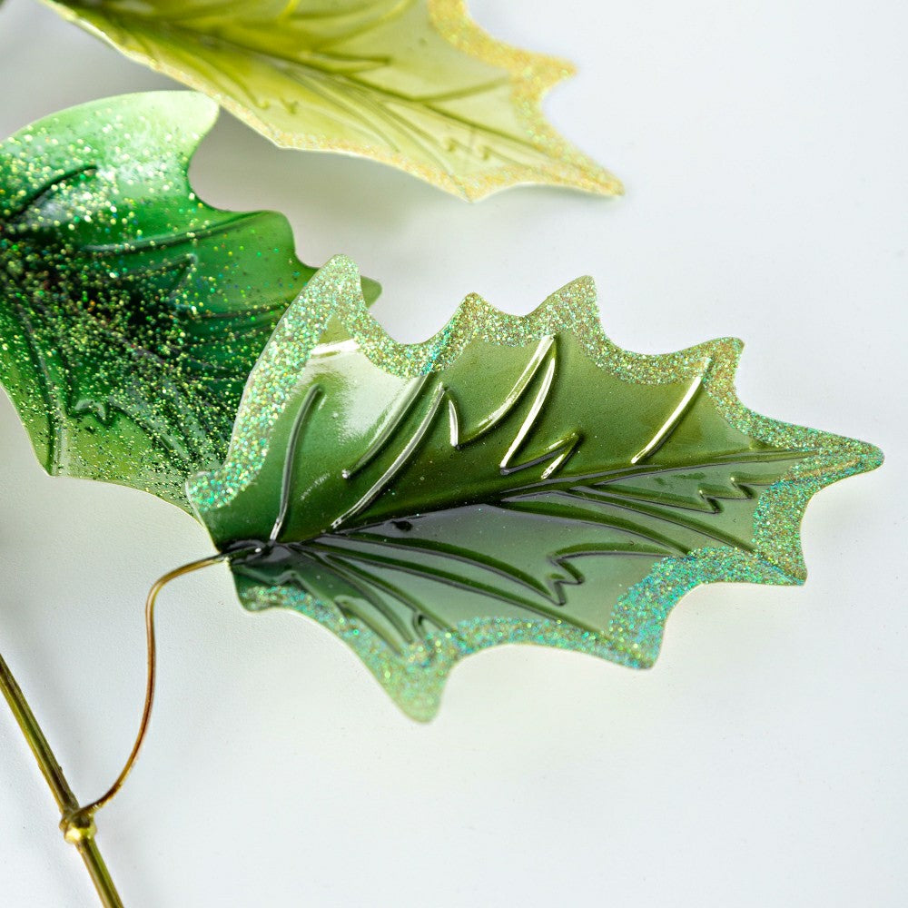 Plow & Hearth Metal and Capiz Holly Leaf Wall Decor