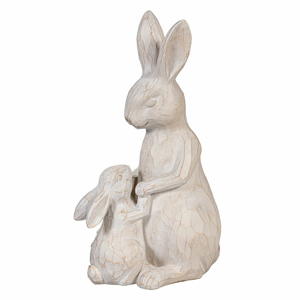 Plow & Hearth Bunny Family Resin Garden Statue, 12"H