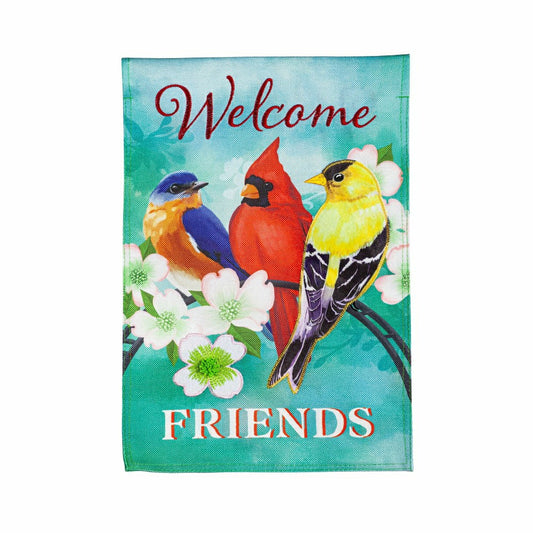 Plow & Hearth Welcome Friends Burlap Garden Flag