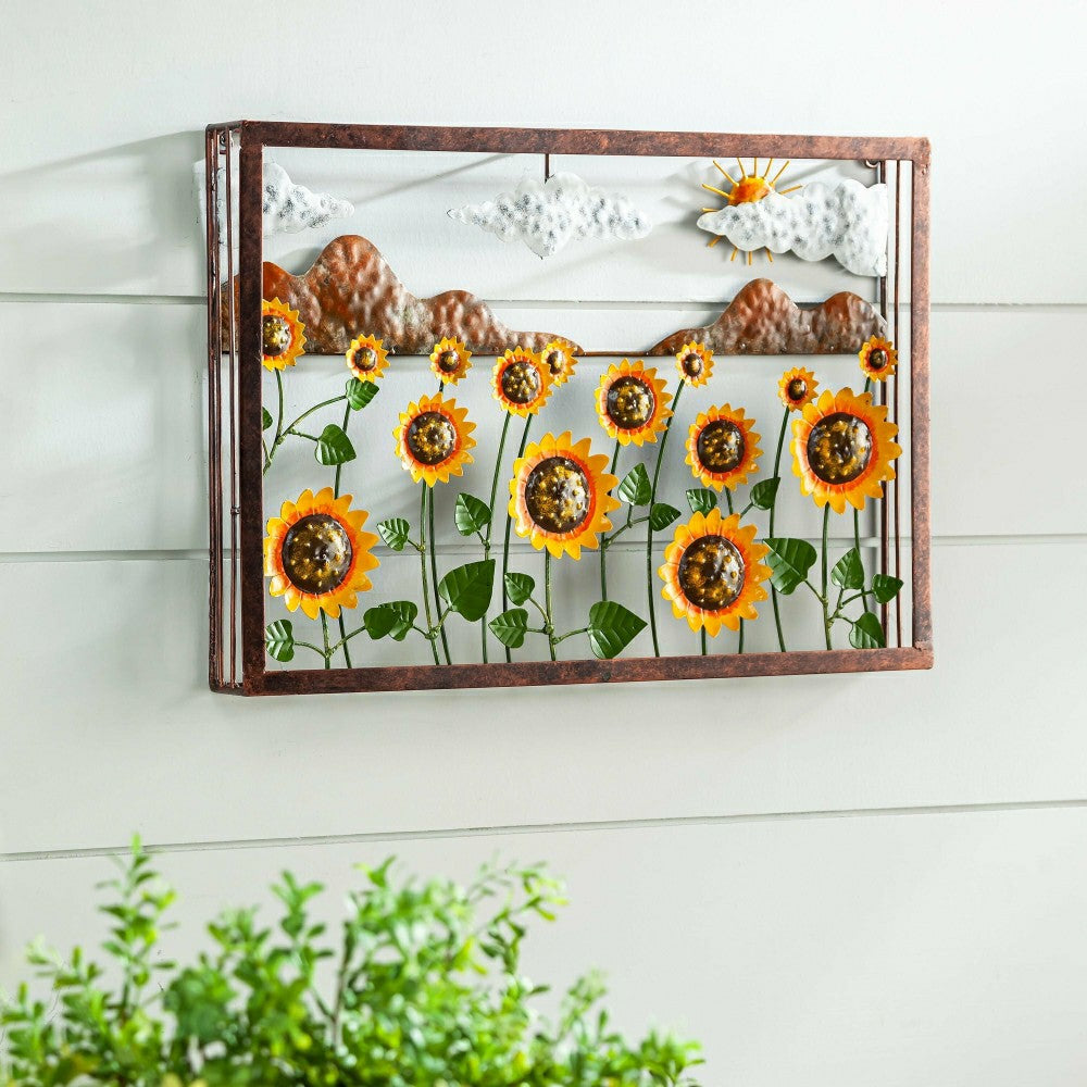 Plow & Hearth Reclaimed Metal Sunflower Wall Art