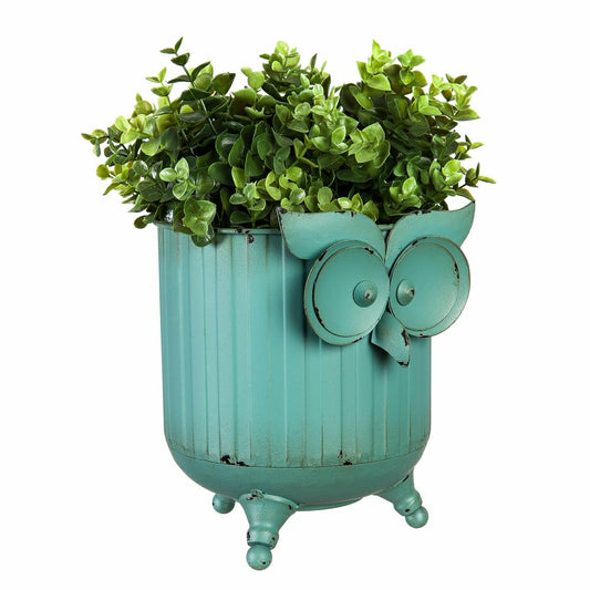 Plow & Hearth Metal Owl Planter Set of 2