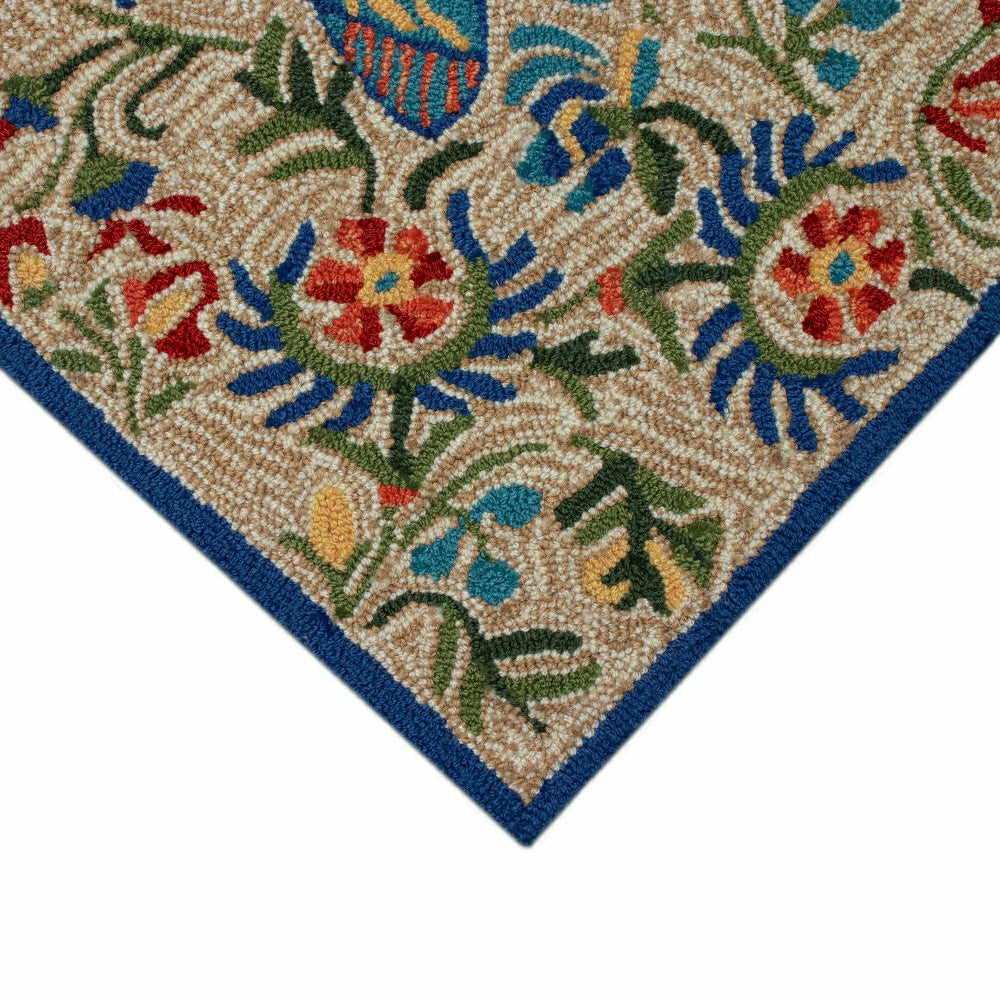 Plow & Hearth Liora Manne Frontporch Flora Bee Indoor/Outdoor Rug