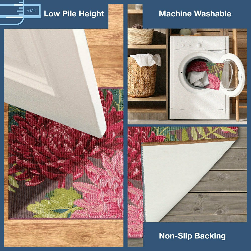 Plow & Hearth Esencia Mums Indoor/Outdoor Rug