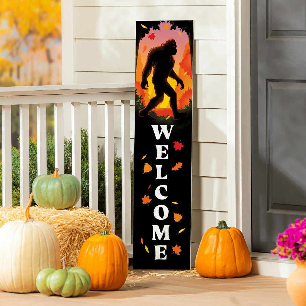 Plow & Hearth Harvest Bigfoot Single sided Leaner, "Welcome", 46"H