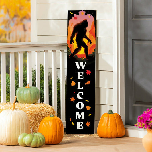 Plow & Hearth Harvest Bigfoot Single sided Leaner, "Welcome", 46"H