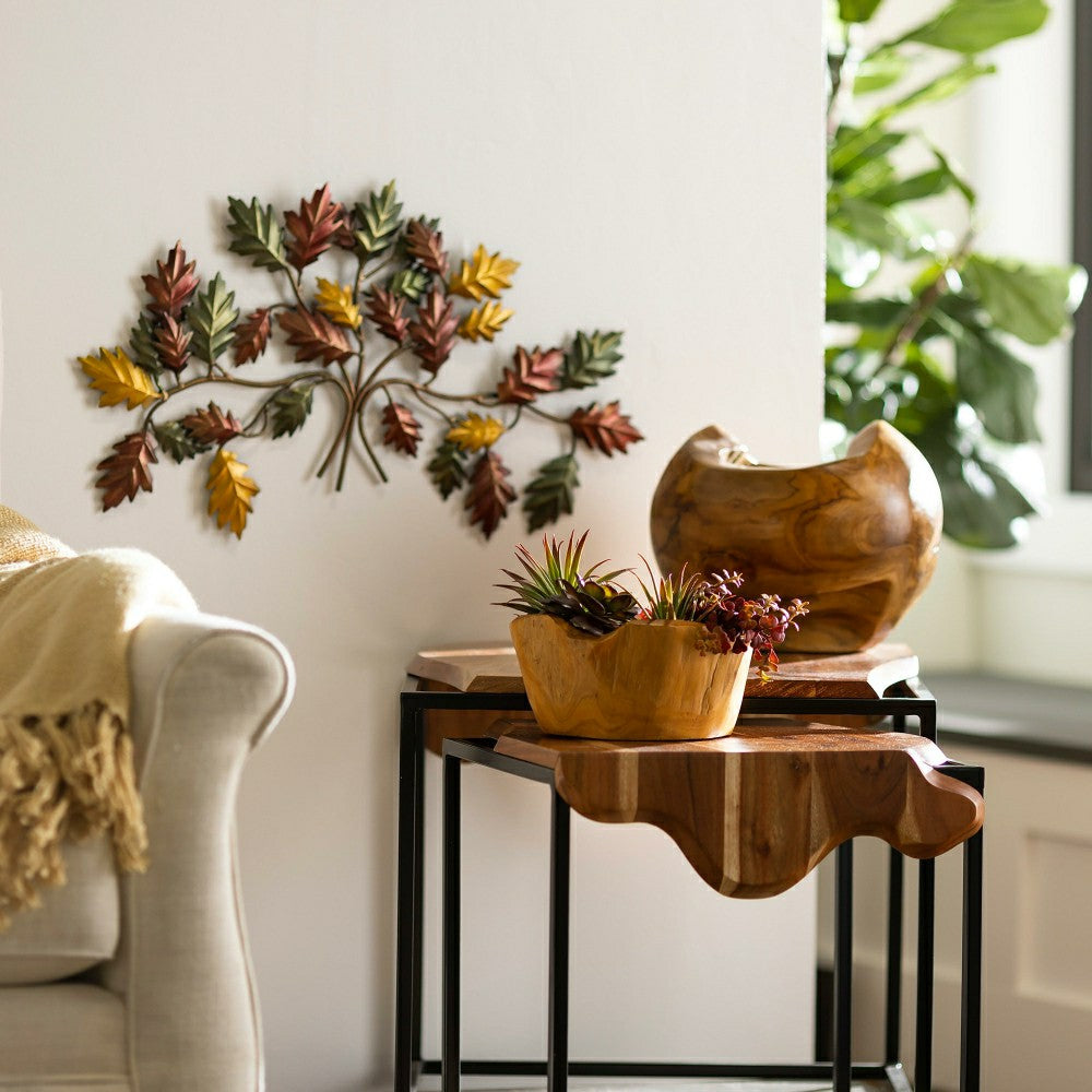 Plow & Hearth Autumn Leaves Metal Wall Art
