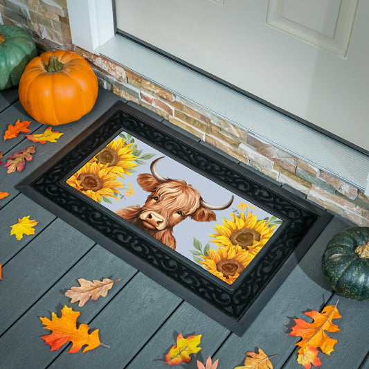 Plow & Hearth 22X10” FLOCKED COIRSASSAFRAS MAT