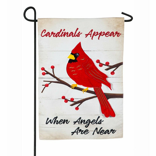 Plow & Hearth When Angels Are Near Linen Garden Flag
