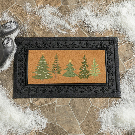 Plow & Hearth 22X10” FLOCKED COIRSASSAFRAS MAT