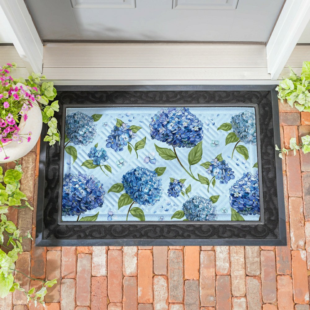 Plow & Hearth Vivastyle Embossed Mat, Hydrangea Haven Bright