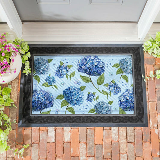 Plow & Hearth Vivastyle Embossed Mat, Hydrangea Haven Bright