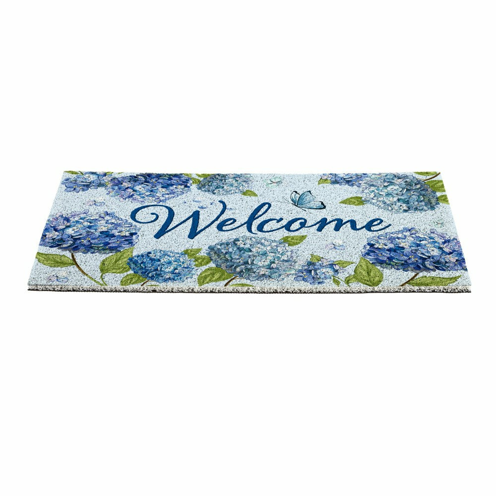 Plow & Hearth Hydrangea Haven, PVC Trapper Mat 28"x16"