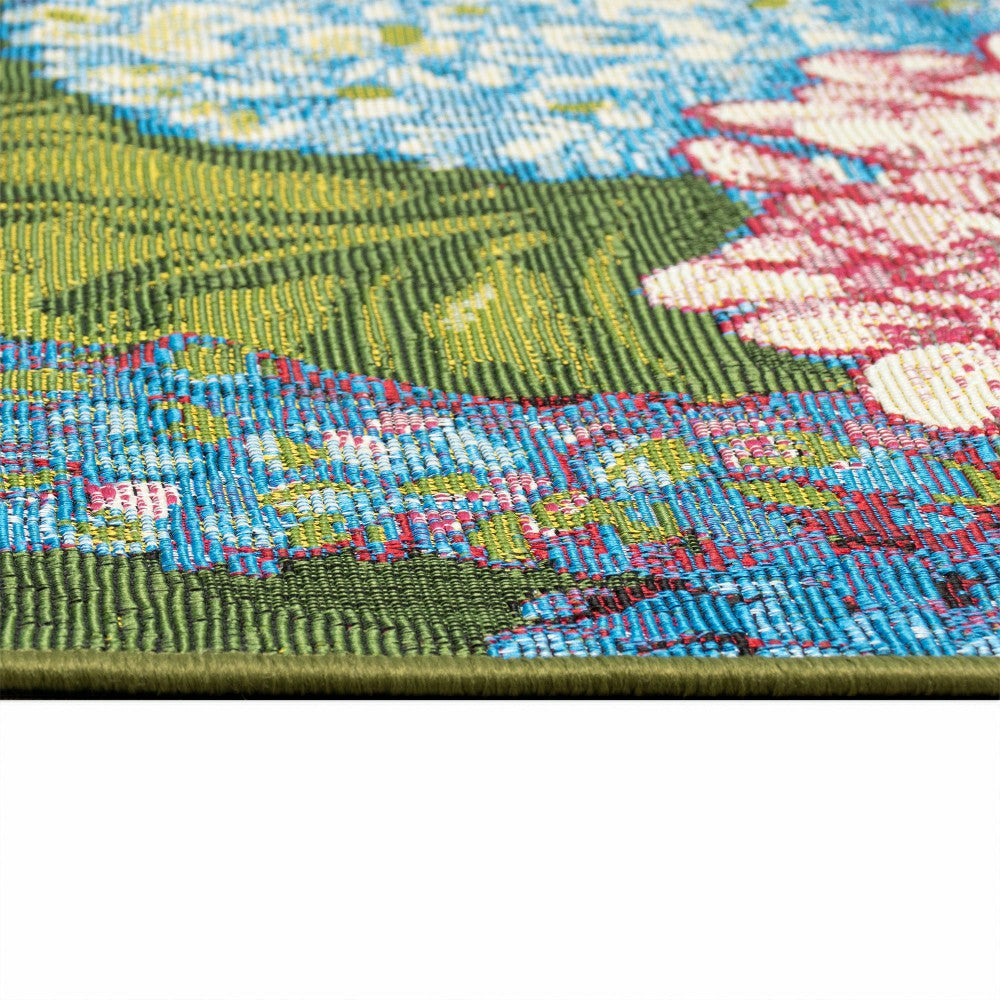 Plow & Hearth Hydrangeas Indoor/Outdoor Rug