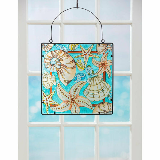 Plow & Hearth Coastal Stained Glass Wall Art