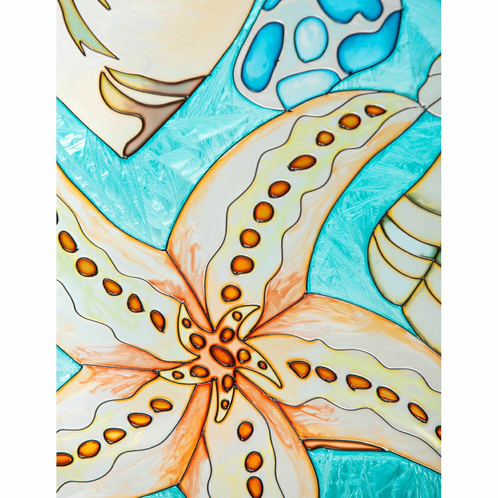 Plow & Hearth Coastal Stained Glass Wall Art