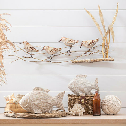 Plow & Hearth Shorebirds Capiz & Metal Wall Décor