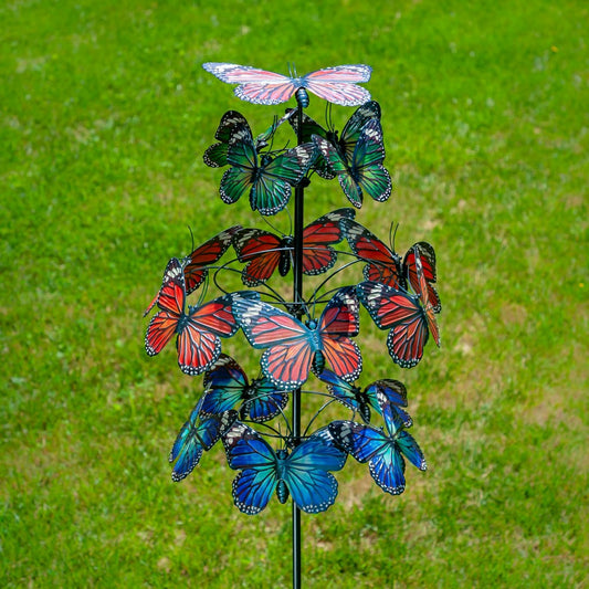 Plow & Hearth Metal Butterfly Wind Spinner, 85"H