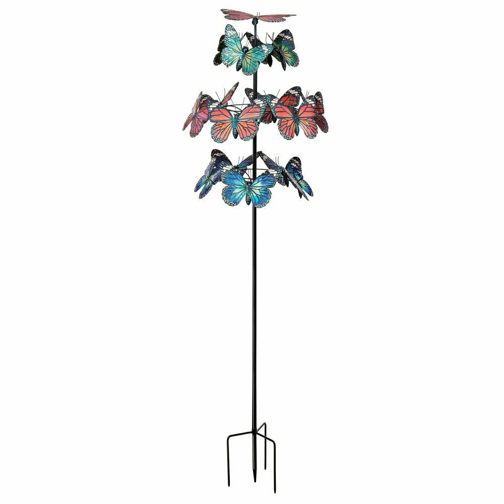 Plow & Hearth Metal Butterfly Wind Spinner, 85"H