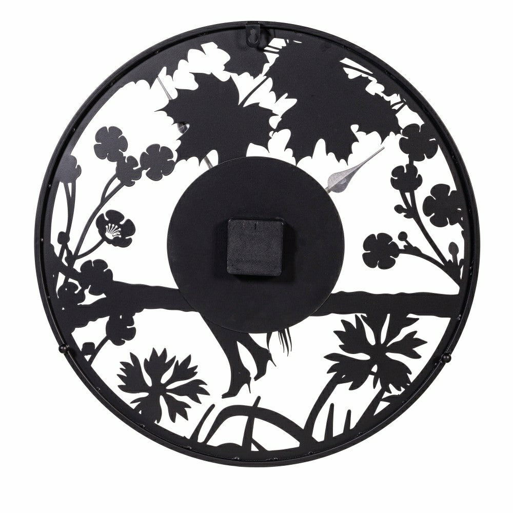Plow & Hearth Garden of Wonder Outdoor Wall Decor, Metal, Glow-In-the-Dark Wall Cloc