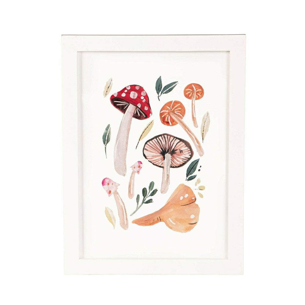 Plow & Hearth Mushroom Wall Décor with Frame, Set of 2, 12" L x 16" H