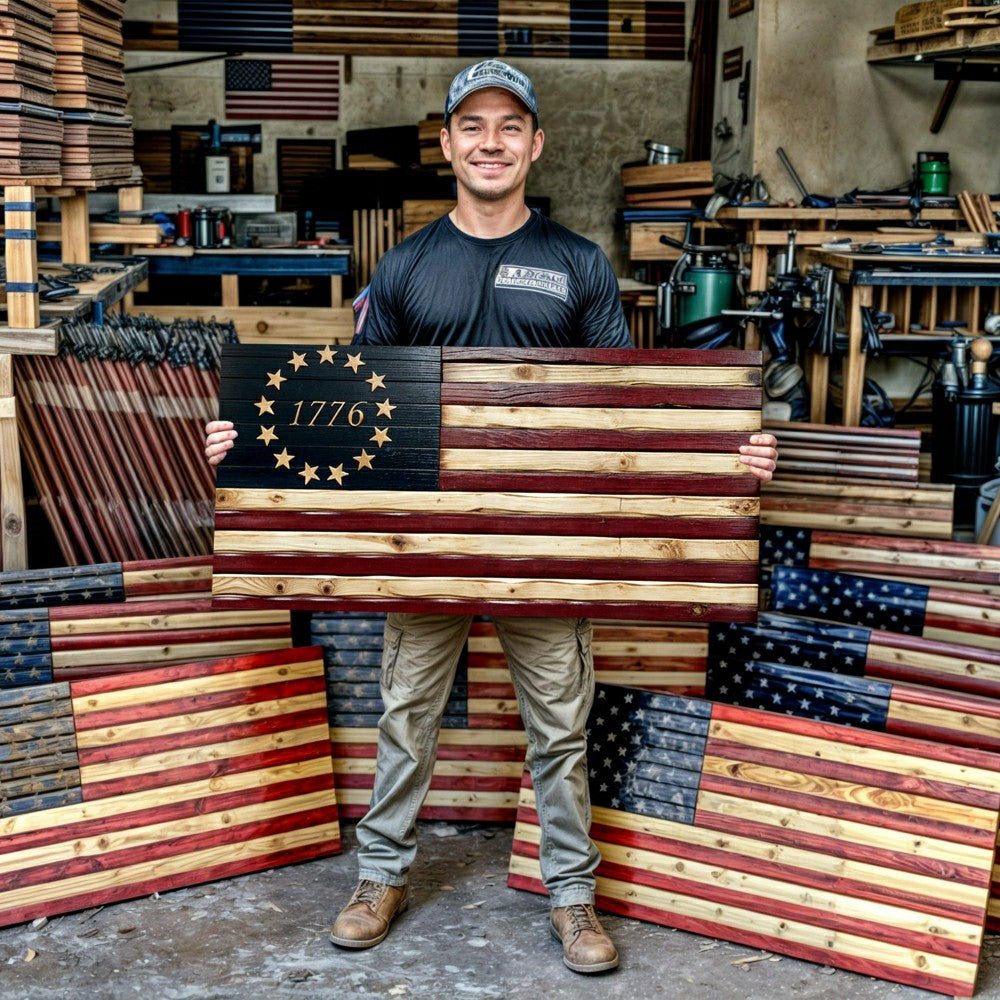 Plow & Hearth 1776 American Flag Wall Art