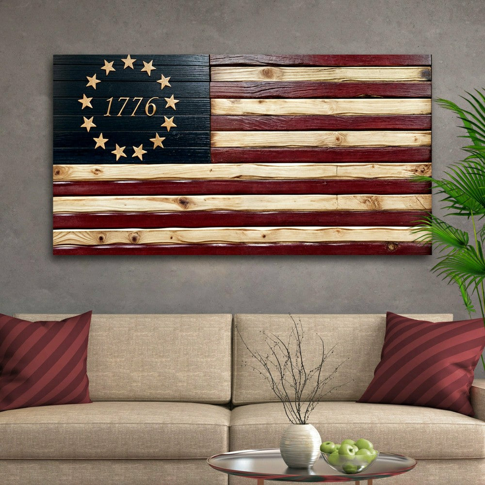 Plow & Hearth 1776 American Flag Wall Art