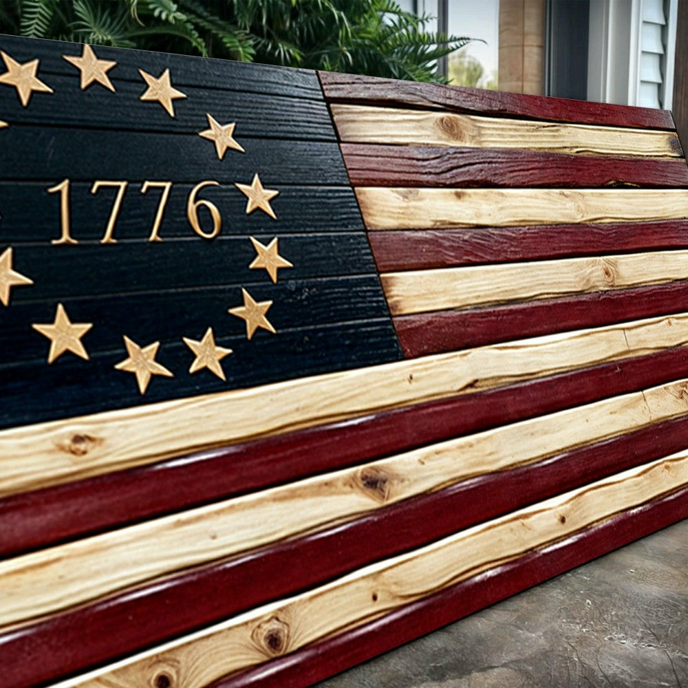 Plow & Hearth 1776 American Flag Wall Art