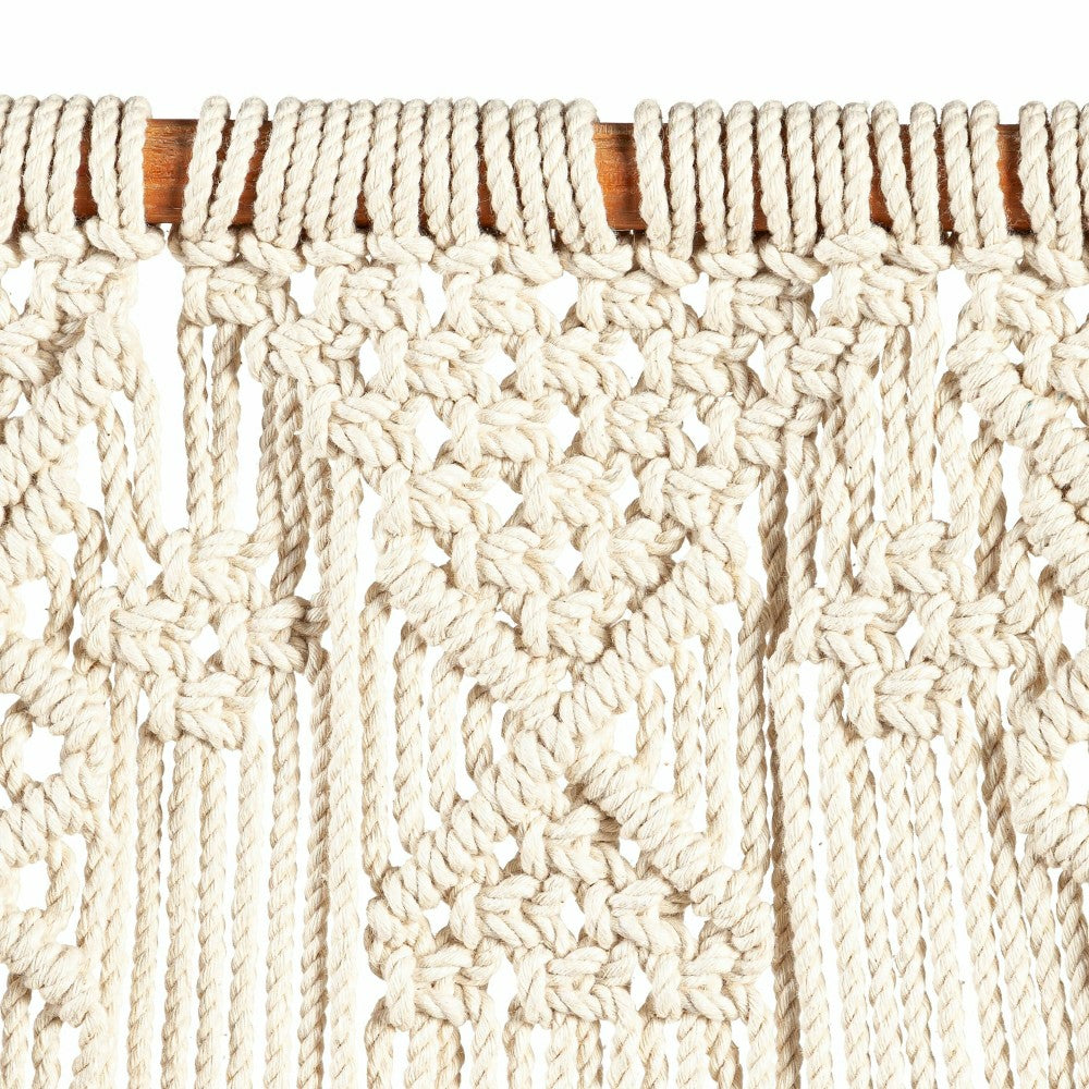 Plow & Hearth Macrame Wall Pocket Plant Cover, Natural