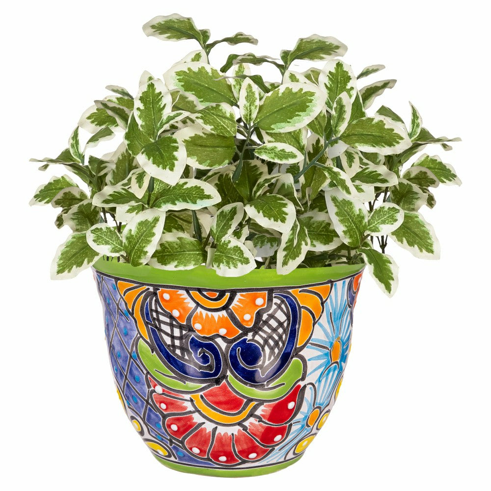 Plow & Hearth Set of 2 Classic Talavera Planters