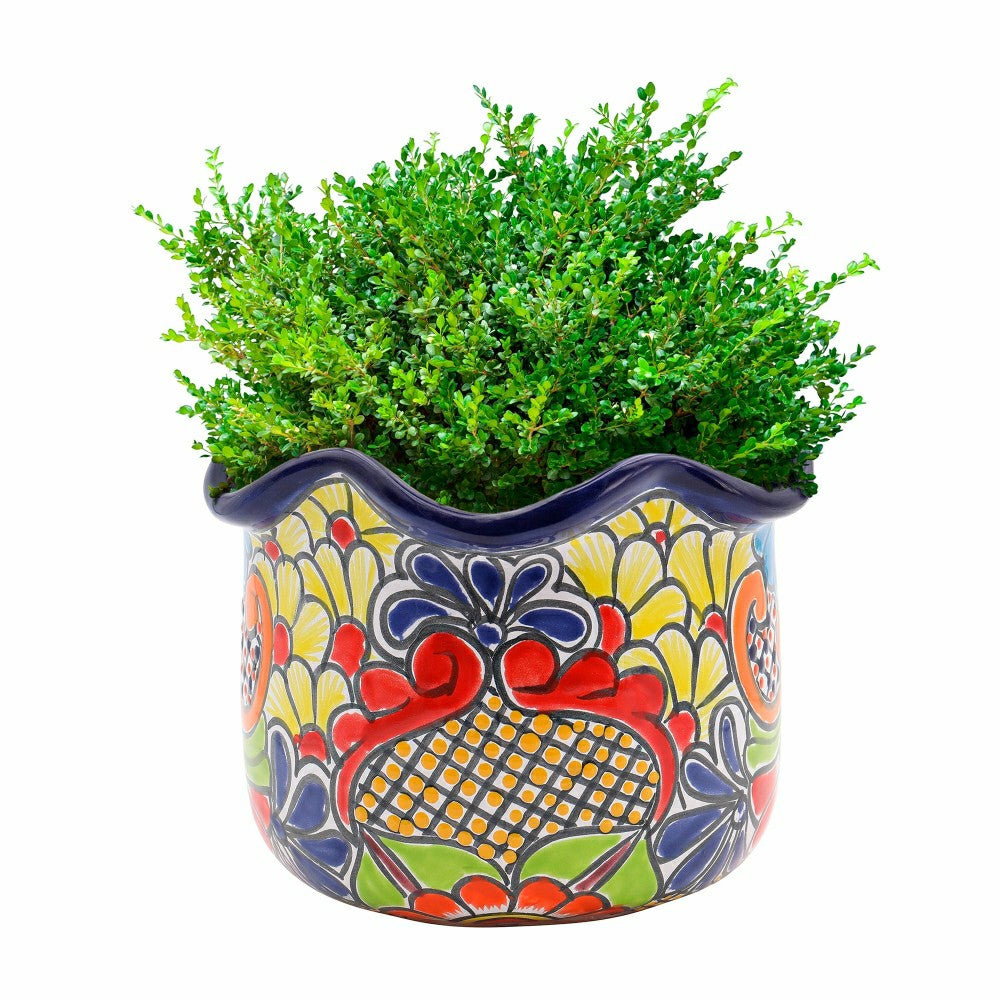 Plow & Hearth Medium Japanese Style Authentic Talavera Planter