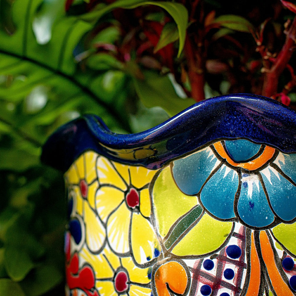 Plow & Hearth Medium Japanese Style Authentic Talavera Planter