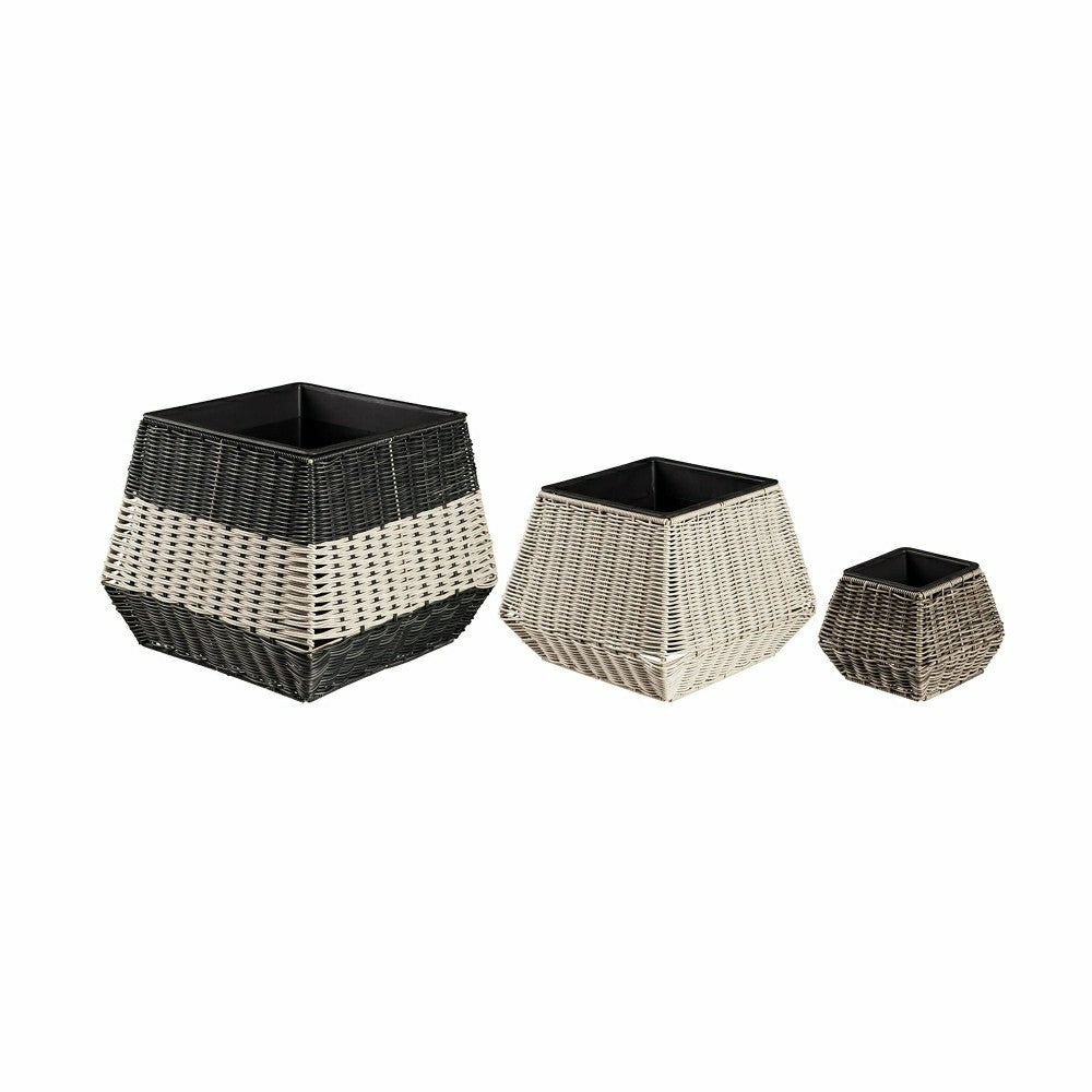 Plow & Hearth Indoor/Outdoor Wicker Planters, Set of 3