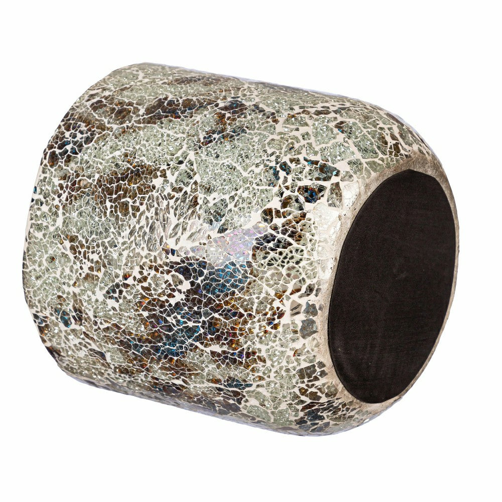 Plow & Hearth Season to Sparkle Planters, Mosaic Glass Planters, Nested Set of 2