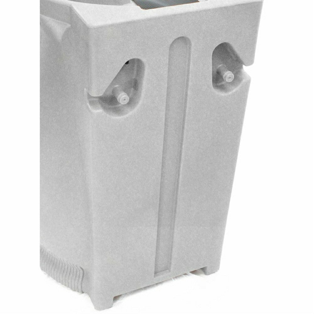 Plow & Hearth Light Grey Granite 65 Gallon Plastic Urn Rain Barrel with Planter Top