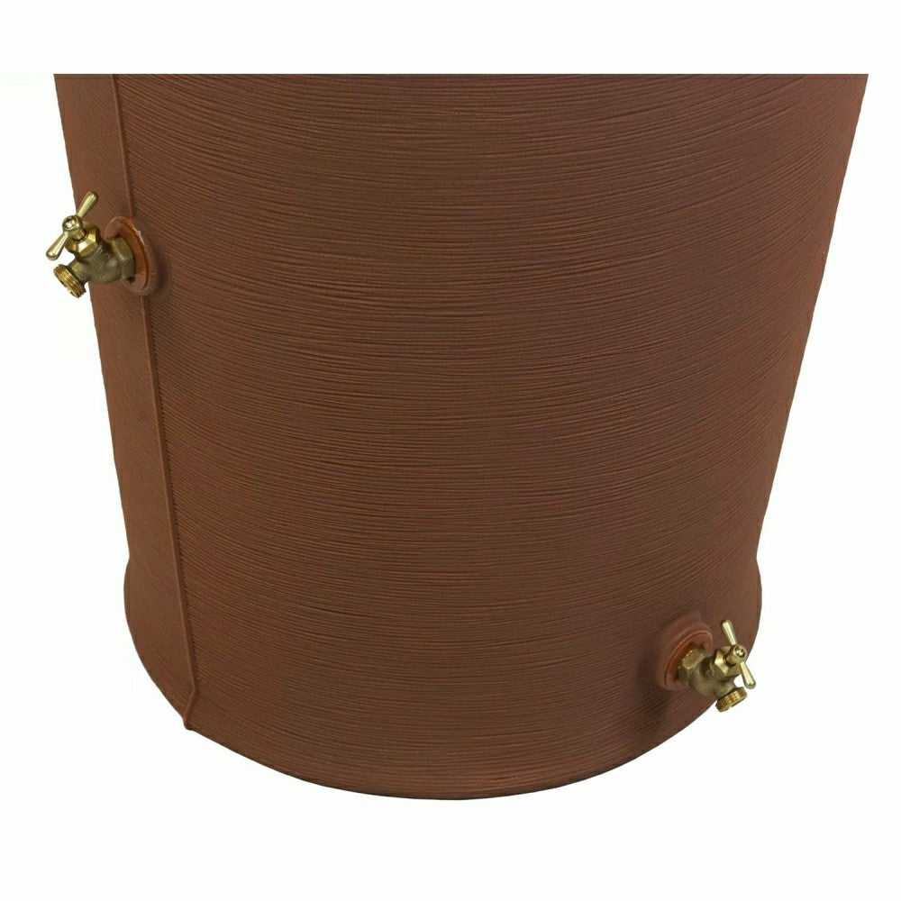 Plow & Hearth Terra Cotta 50-Gallon Plastic Urn Rain Barrel with Planter Top