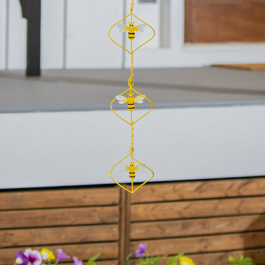 Plow & Hearth Metal Bee Wind Twirler 41"H
