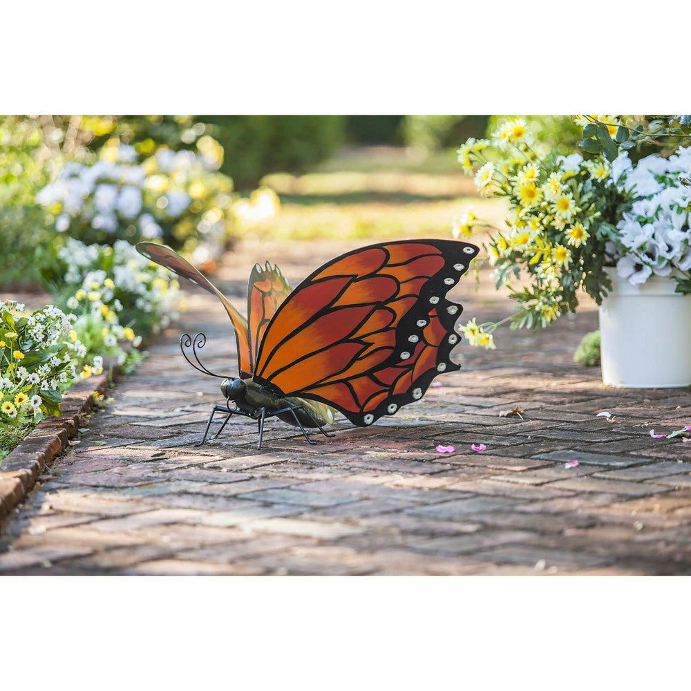 Plow & Hearth Metal Monarch Butterfly Outdoor Sculpture