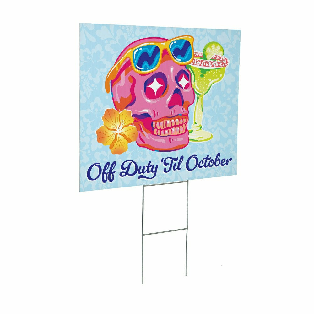 Plow & Hearth Summerween Off Duty Yard Sign, 24"x18"