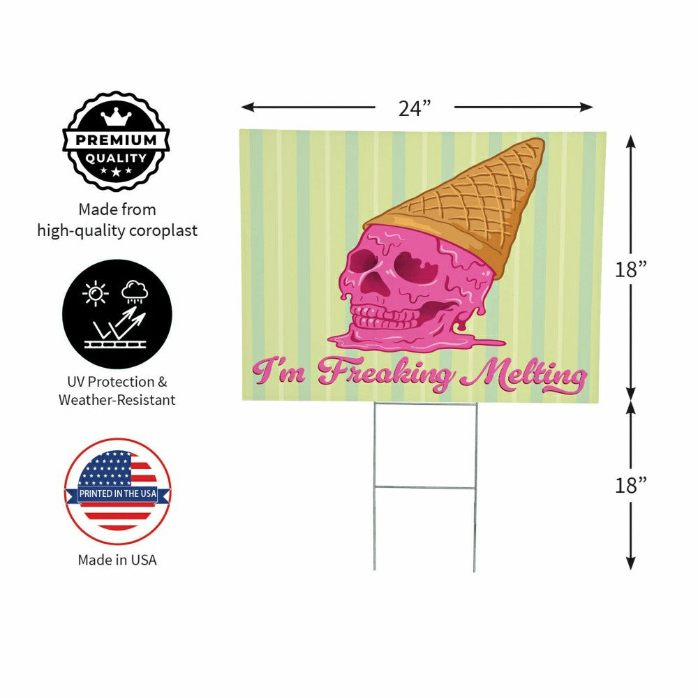 Plow & Hearth Summerween I'm Freakin' Melting Yard Sign, 24"x18"