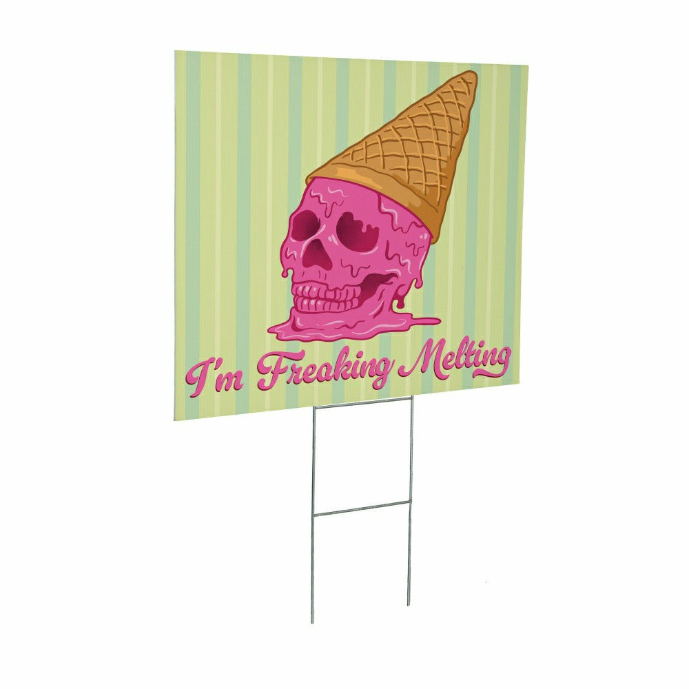 Plow & Hearth Summerween I'm Freakin' Melting Yard Sign, 24"x18"