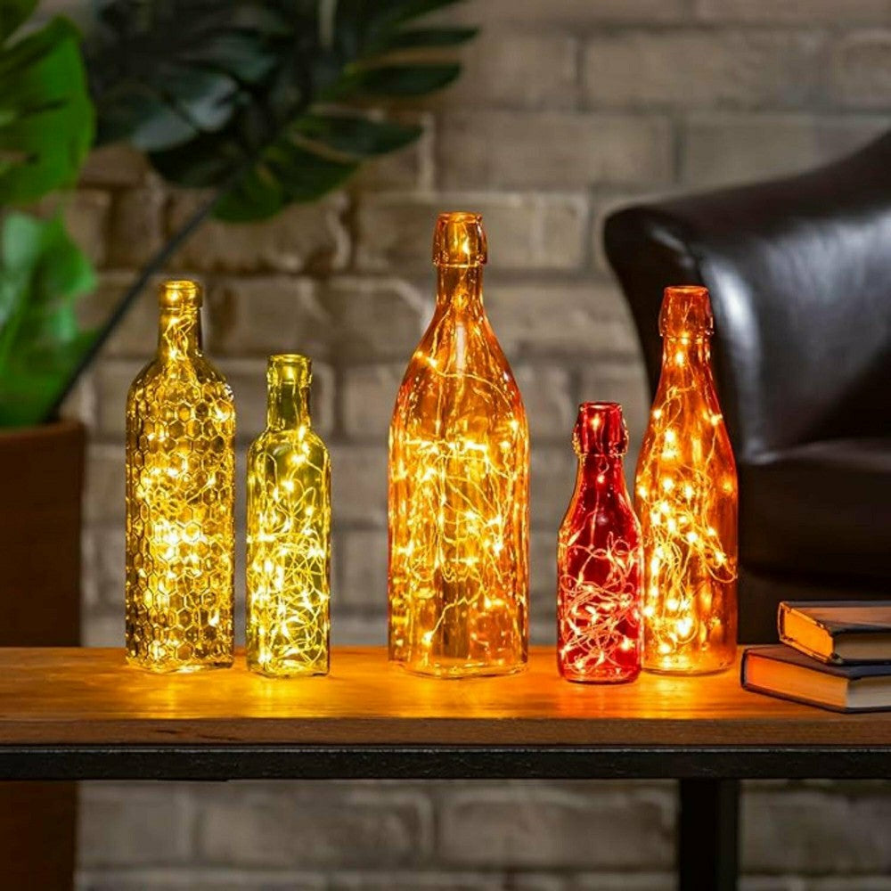 Plow & Hearth Mixed Colors Glass Bottles for Garden Bottle Tree, Set of 5