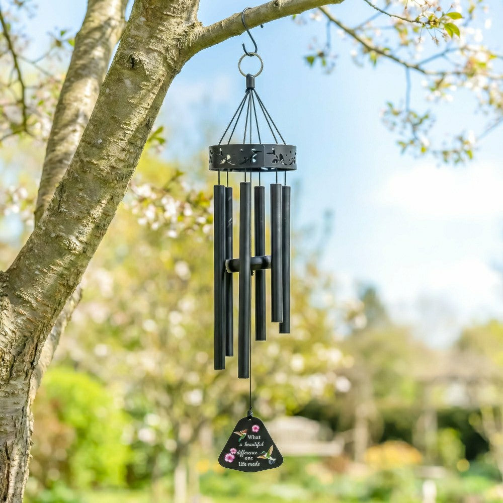 Plow & Hearth Memorial Decorative Windchime, Lasercut, "What a Beautiful Difference