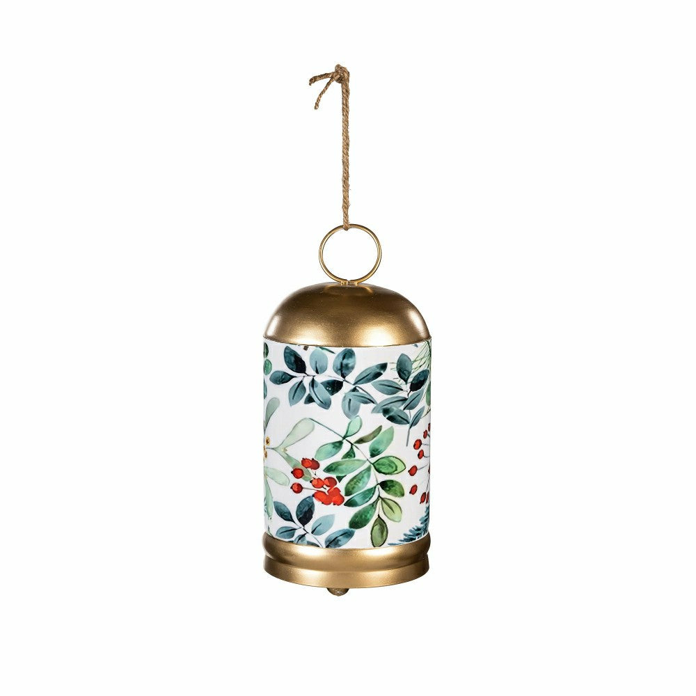 Plow & Hearth Festive Foliage Printed Garden Bell, 10" H