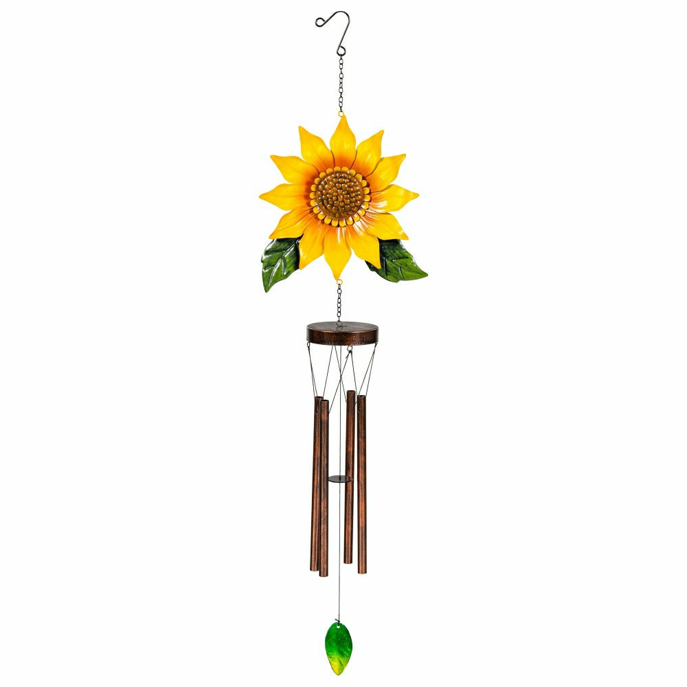 Plow & Hearth Cottage Garden Wind Chime, Metal, Sunflower