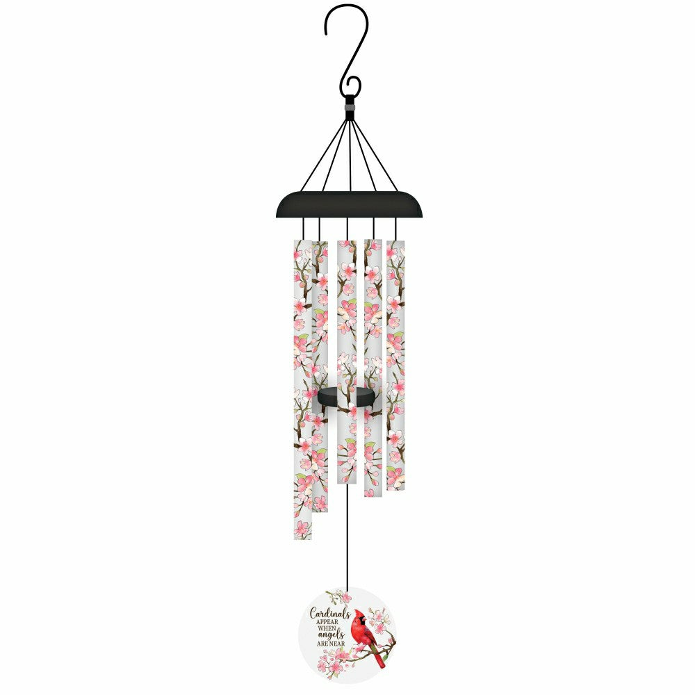 Plow & Hearth Avria Wind Chime, Hand-Tuned Wind Chime, Metal, Memorial, Cardinal Sen