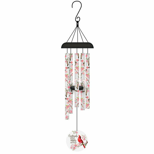 Plow & Hearth Avria Wind Chime, Hand-Tuned Wind Chime, Metal, Memorial, Cardinal Sen