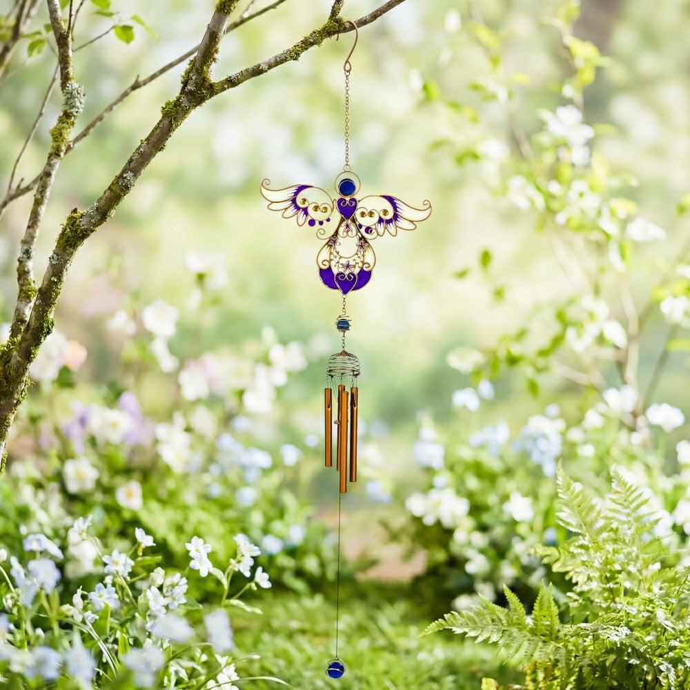 Plow & Hearth Memorial Wind Chime, Metal, Angel